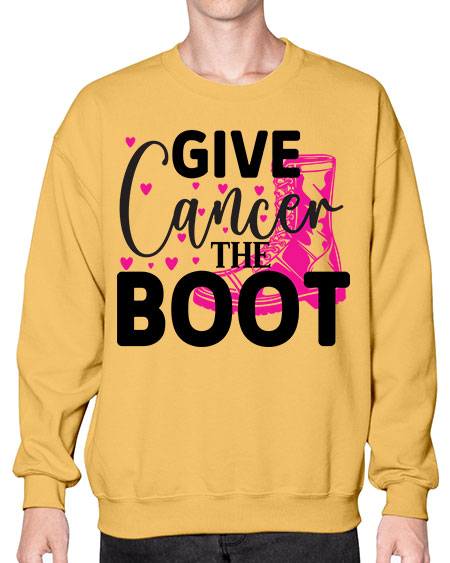 Give Cancer the Boot 24# - breast cancer- Sweatshirt - Crew
