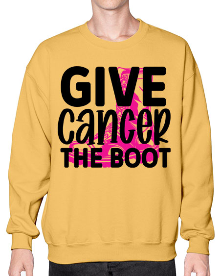 Give Cancer the Boot 25# - breast cancer- Sweatshirt - Crew