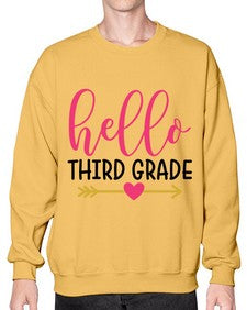 Hello Third Grade 350# - third grade- Sweatshirt - Crew