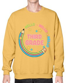 Hello third Grade Pencil 346# - third grade- Sweatshirt - Crew