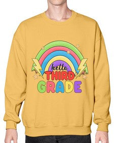 Hello third Grade Rainbow 348# - third grade- Sweatshirt - Crew