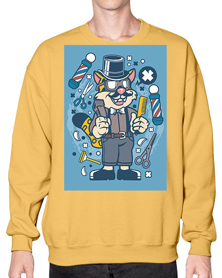 Hipster Barber Leopard835# - barber- Sweatshirt - Crew