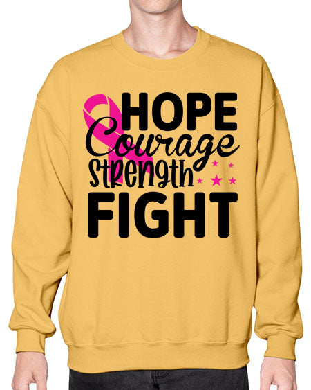 Hope Courage Strength Fight 21# - breast cancer- Sweatshirt - Crew