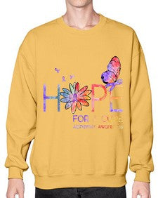 Hope For A Cure Alzheimer Awareness Flower 162# - alzheimers- Sweatshirt - Crew