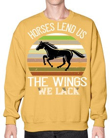 Horses lend us the wings we lack Style 43# - horse- Sweatshirt - Crew