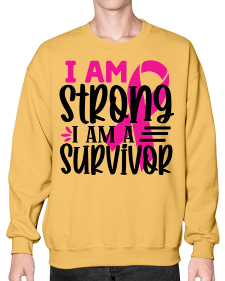 I Am Strong I Am a Survivor 19# - breast cancer- Sweatshirt - Crew