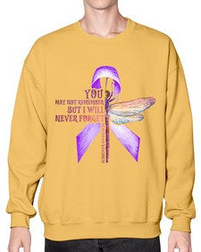 I Will Never Forge Alzheimer Awareness 179# - alzheimers- Sweatshirt - Crew