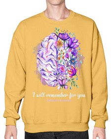 I Will Remember For You Brain Alzheimers Awareness 183# - alzheimers- Sweatshirt - Crew