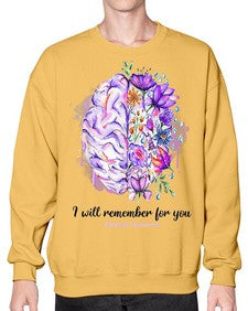 I Will Remember For You Brain Alzheimers Awareness 184# - alzheimers- Sweatshirt - Crew