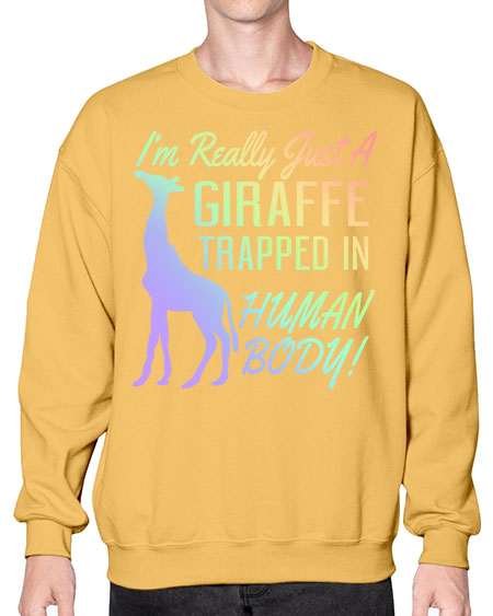 Im really just a giraffee trapped in human body - giraffee- Sweatshirt - Crew