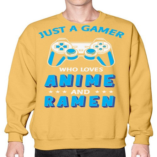 Just A Gamer Who Loves Anime and Ramen 262# - anime- Sweatshirt - Crew