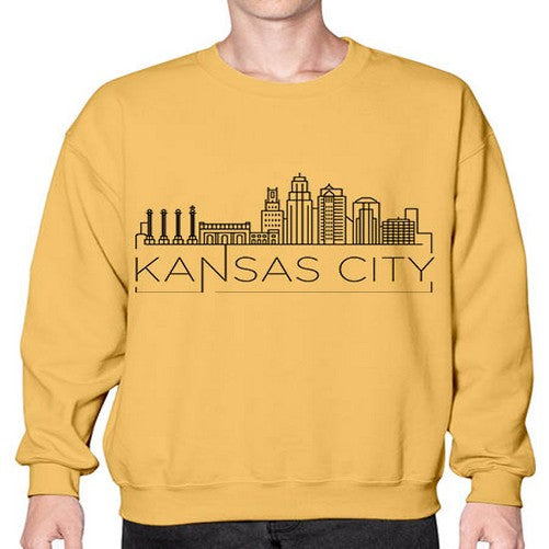 Kansas City Minimal Skyline 1009# - cities- Sweatshirt - Crew