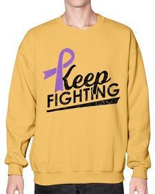 Keep Fighting Alzheimers Epilepsy Warrior Awareness Ribbon 190# - alzheimers- Sweatshirt - Crew