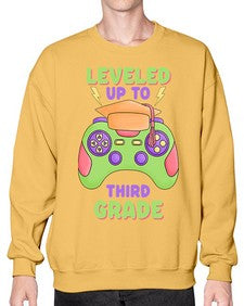 Leveled up to third Grade 472# - third grade- Sweatshirt - Crew