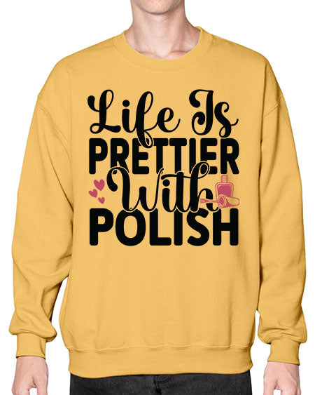 Life Is Prettier With Polish 1052# - nail tech- Sweatshirt - Crew