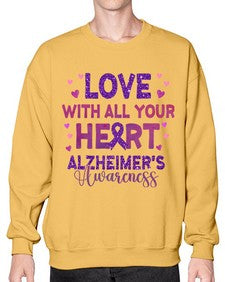 Love With All Your Heart Alzheimer 195# - alzheimers- Sweatshirt - Crew