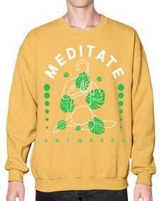 Meditate Anywhere 420# - yoga- Sweatshirt - Crew