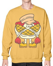 Misterious waffle 165# - cartoon food- Sweatshirt - Crew