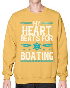 My heart beats for Boating 30# - boats- Sweatshirt - Crew