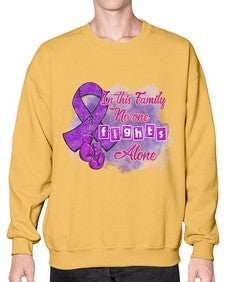 No One Figh Alone AlzheimerS Awareness 200# - alzheimers- Sweatshirt - Crew