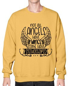 Not All Angels Have Wings Some Have Stethoscopes Style Style 1135# - nurse- Sweatshirt - Crew