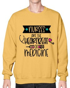 Nurses Are The Heartbeat Of Medicine Style Style 1231# - nurse- Sweatshirt - Crew