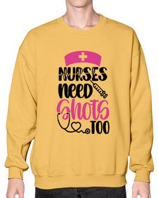 Nurses Need Shots Too Style Style 1252# - nurse- Sweatshirt - Crew