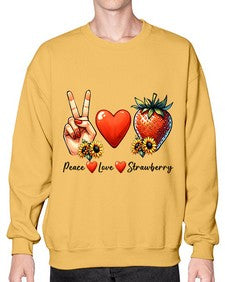 Peace Love Strawberry Festival 1479# - strawberry- Sweatshirt - Crew