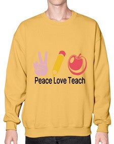 Peace Love Teach 1303# - teacher- Sweatshirt - Crew