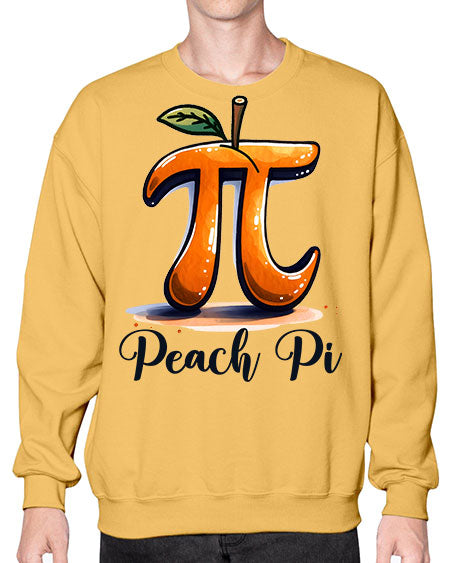 Peach Pi Math Teacher 32# - pi- Sweatshirt - Crew