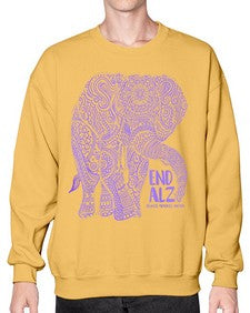 Purple Elephant Alzheimer Awareness 210# - alzheimers- Sweatshirt - Crew