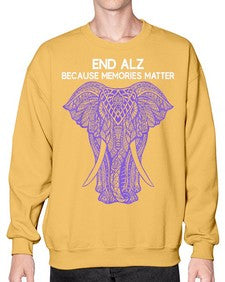 Purple Elephant Alzheimer Awareness 211# - alzheimers- Sweatshirt - Crew