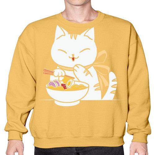 Ramen Cat Kawaii Anime Tee Japanese 280# - anime- Sweatshirt - Crew