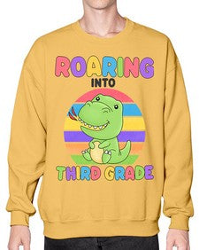 Roaring to third Grade Trex 773# - third grade- Sweatshirt - Crew