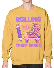 Rolling into third Grade 790# - third grade- Sweatshirt - Crew