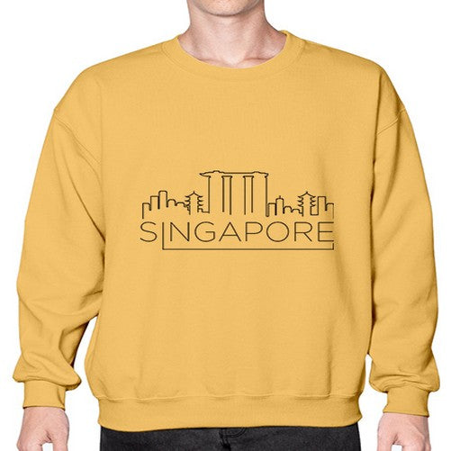 Singapore Minimal Skyline 1843# - cities- Sweatshirt - Crew