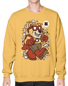 Super bear 236# - cartoon animals- Sweatshirt - Crew