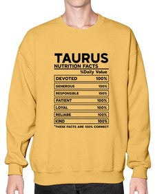 Taurus Nutrition Facts 490# - taurus- Sweatshirt - Crew