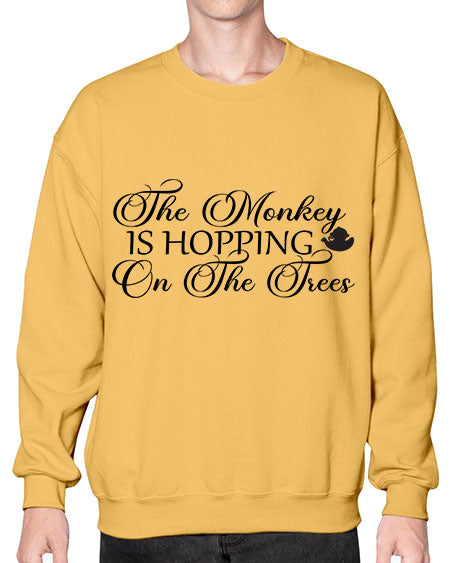 The monkey is hopping on  - monkey- Sweatshirt - Crew