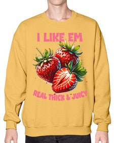 Thick and Juicy Strawberry Festival 1636# - strawberry- Sweatshirt - Crew