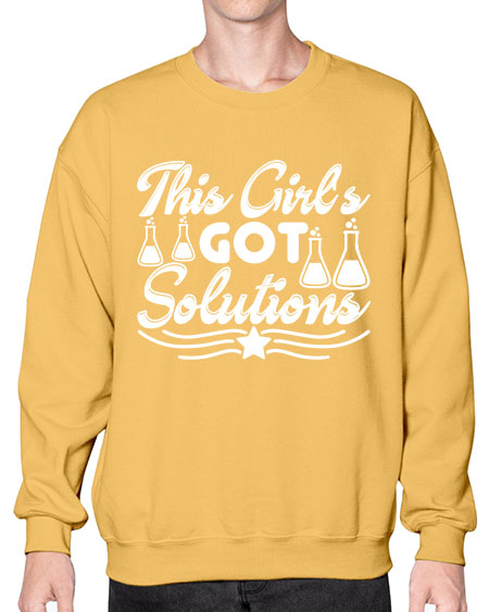 This Girl s Got Solutions 18# - general science- Sweatshirt - Crew
