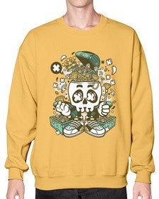 Treasure Skull Head 1185# - skull and bones- Sweatshirt - Crew