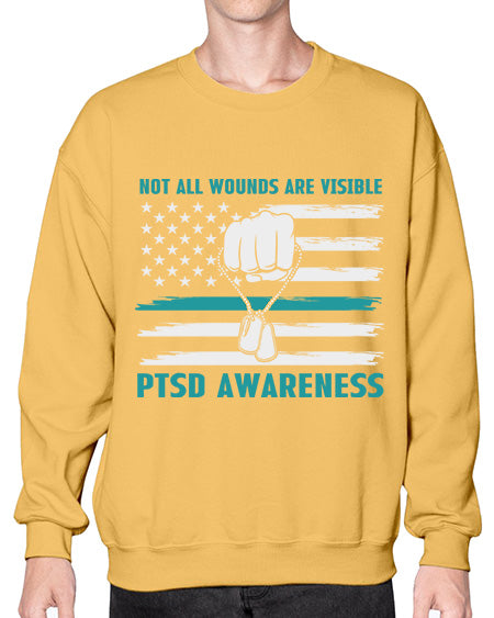 Veteran PTSD Not all wounds 4# - PTSD- Sweatshirt - Crew