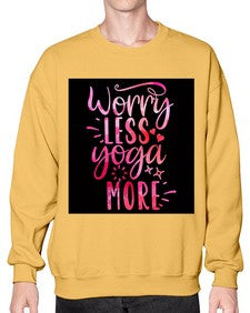 Worry Less Yoga More  609# - yoga- Sweatshirt - Crew
