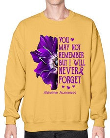 You may not remember but I will never forget alzheimer 223# - alzheimers- Sweatshirt - Crew