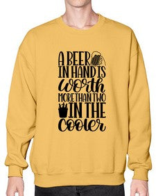 a beer in hand is worth 516# - beer- Sweatshirt - Crew