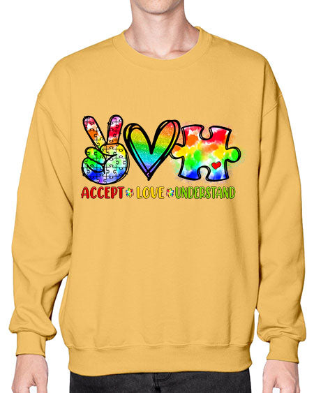 accept love understand - autism- Sweatshirt - Crew