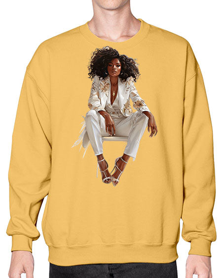 african american girl 2# -  fashion- Sweatshirt - Crew