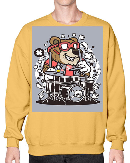 bear drummer 33# - bears - animals- Sweatshirt - Crew