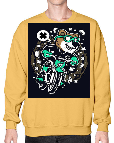 bear motocross rider 37# - bears - animals- Sweatshirt - Crew